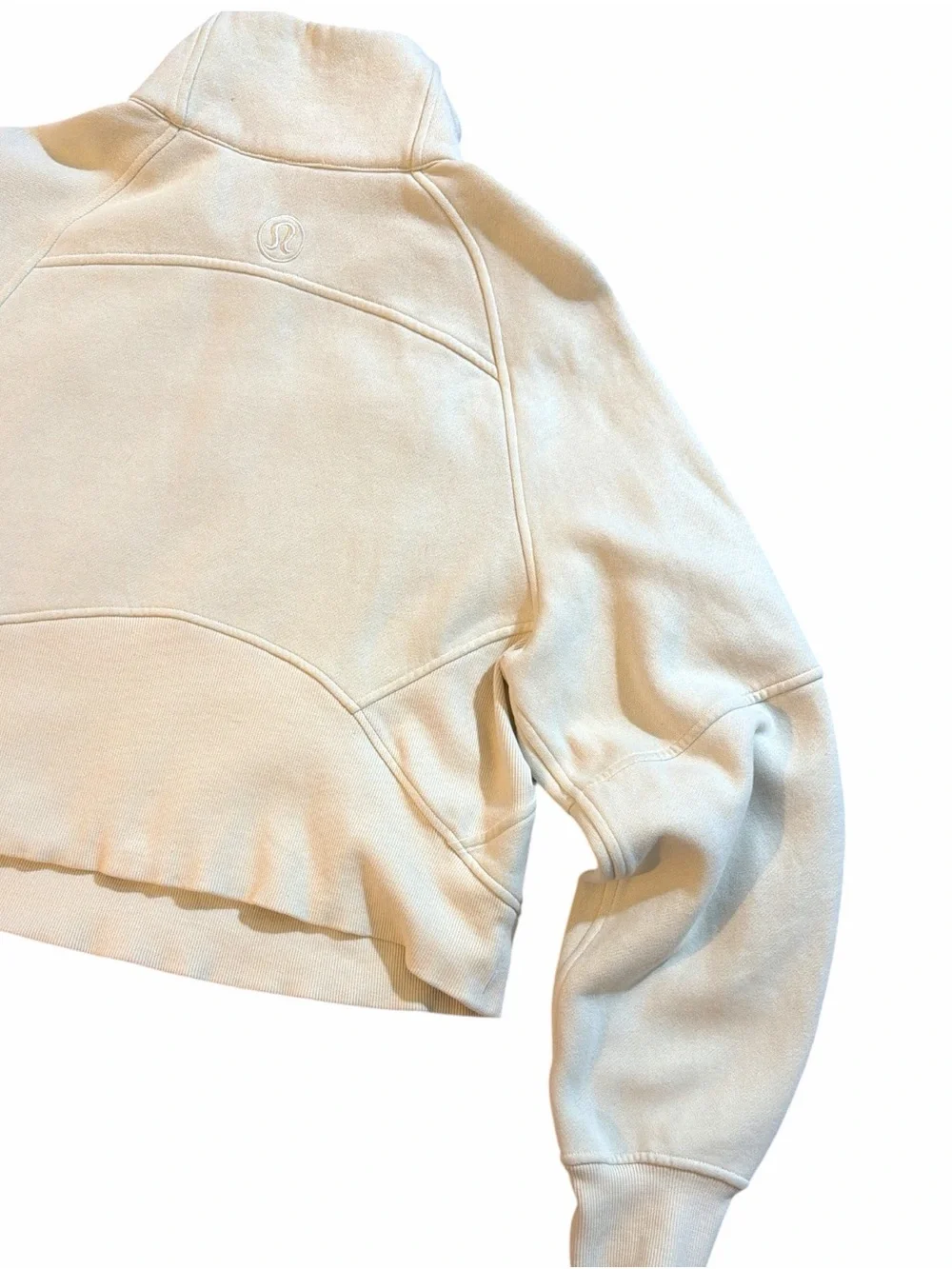 Lululemon Scuba Oversized Funnel Neck Half Zip in Creamy Ivory size XS/Small
